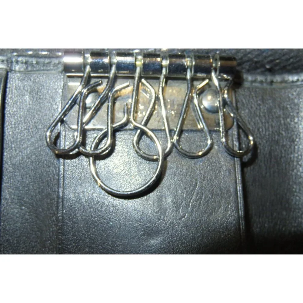 Gucci GG Guccissima Black Italian leather vintage monogram key holder wallet